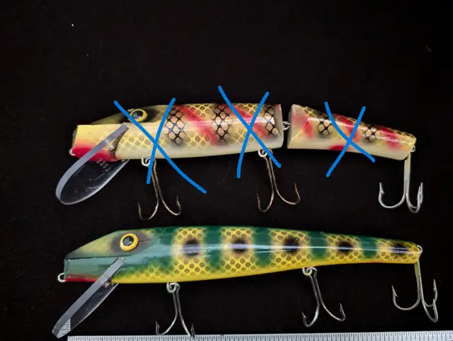 VINTAGE LOKE  LURES 10" MAHOGANY LURES FOR MUSKY AND PIKE in Fishing, Camping & Outdoors in Sarnia - Image 2