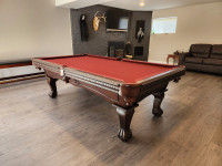 Traditional ball & claw Pool Tables - NEW 
