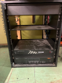 TOA M2 9000 series amplifier with media cabinet and power bar