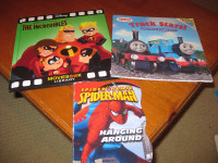 Children's books (3) - Incredibles, Thomas Train, Spider-man