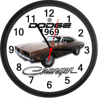 1969 Dodge Charger (Dark Bronze Metallic) Custom Wall Clock
