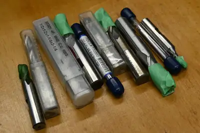 10 new or resharpened end mills, View more