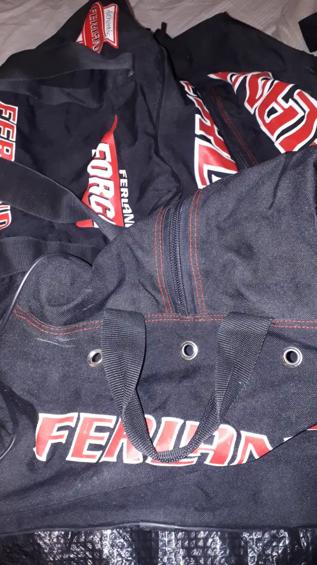 Used Clean Ferland Hockey Bag - Black with Red & White