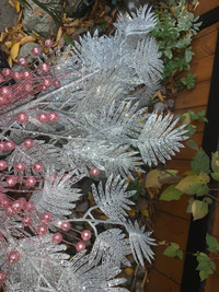 Silver & pink trendy girly Christmas glitter decor