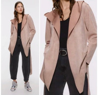 ZARA Coat Faux Suede Pink