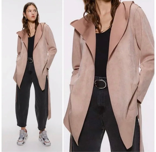ZARA Coat Faux Suede Pink in Women's - Tops & Outerwear in Oakville / Halton Region