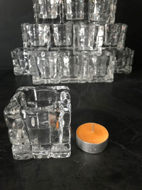 Bougeoirs Cubes en verre pour chandelles
