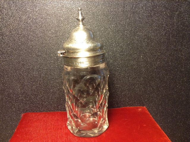 Sterling Silver & Crystal Sugar Caster, London, Victoria. in Arts & Collectibles in Vancouver
