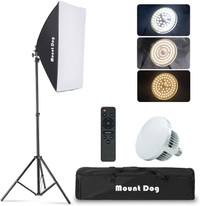Softbox Studio Lighting Kit Dimmable LED Remote Control