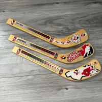Team Canada Vintage 1990s Souvenir Mini Wooden Hockey Sticks (3)