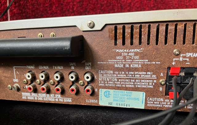 Vintage Stereo Receiver Realistic  in Stereo Systems & Home Theatre in Mississauga / Peel Region - Image 3