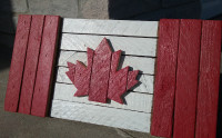 Rustic, Handmade, Wood Canada Flags and Signs