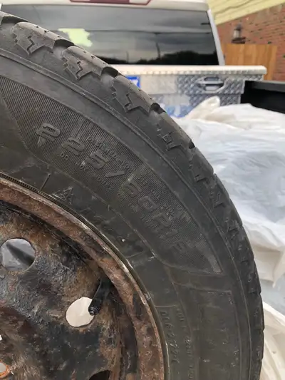 Goodyear Nordic Ice snow tires on steel rims. Size: 225/60/R16 These tires have about 1500 klms on t...