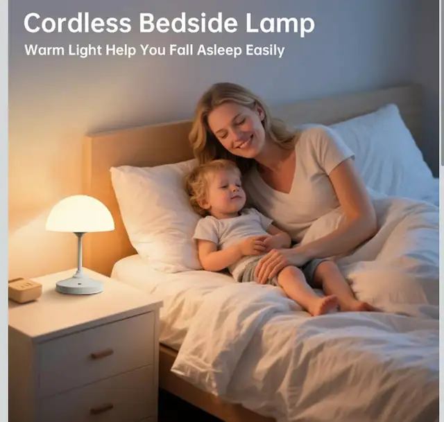 Dawnwake Mushroom Table Lamp, Bedside Lamps for Bedrooms in Indoor Lighting & Fans in Kitchener / Waterloo - Image 3