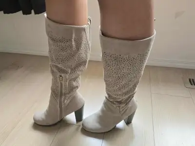 Beige High Heel Boots, View more