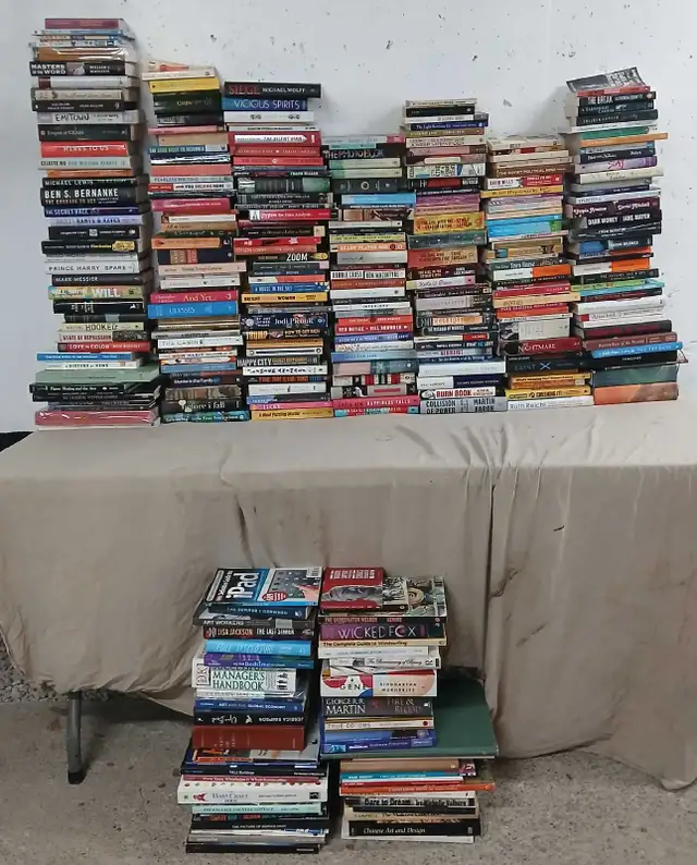 Collection of 295 Books Novels Fiction Non-Fiction Literature