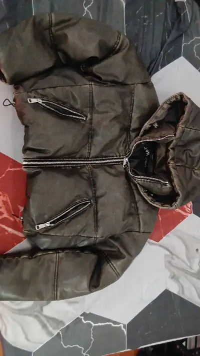 Zara Faux Leather Puffer Jacket, View more