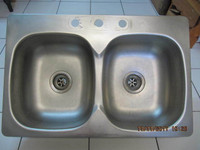 Classic Kindred FHP 3 Hole Stainless Steel Double Sink 1/2 Price