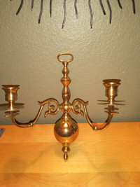 Vintage brass double wall sconce.