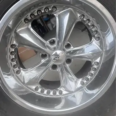 Asking $750 per rim+tire rims. They came off a Jeep Wrangler Sahara and have a 5 x 130 bolt pattern...