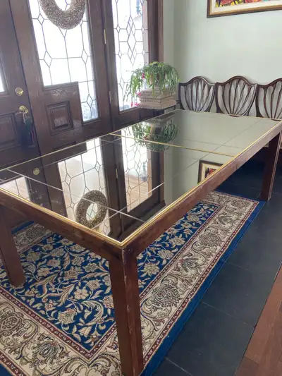 Henredon Smoked Mirror Dining Room Table , View more