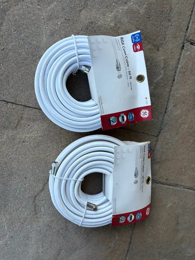 Two GE RG6 Coax Cables – 50 ft Each in General Electronics in Ottawa - Image 2
