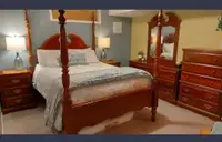 6 pc cherry wood queen bedroom suite