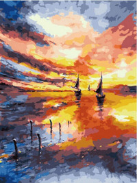DIY Paint by Numbers Canvas Painting Kit Perfect Sunset by The L