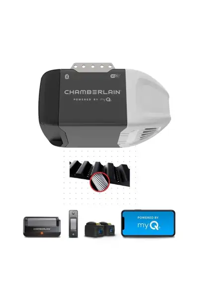CHAMBERLAIN SMART GARAGE DOOR OPENER INSTALLED , View more
