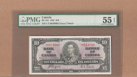 1937 $10 Bank of Canada Graded PMG 55