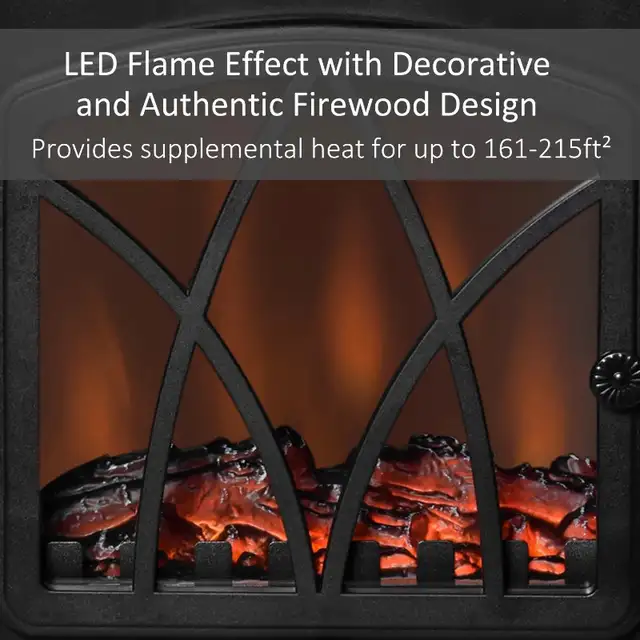 750W/1500W Free Stand Electric Fireplace Stove Heater Adjustabl in Stoves, Ovens & Ranges in Markham / York Region - Image 7