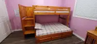 Twin Over Full Solid Pine Bunk Bed and Matching Chest