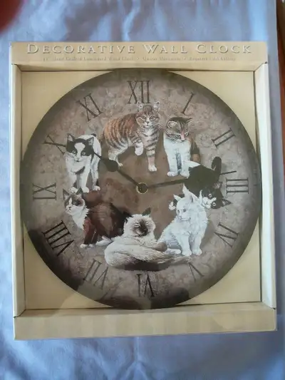 Kitty City wall clock, kitten clock, cat clock, cat wall clock, View more