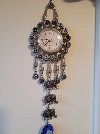 Evil Eye silver clock (new), View more