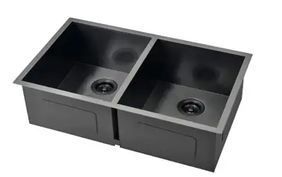 On Sale! Black Kitchen Sink Double Bowl Undermounted, View more