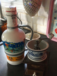 VTG ceramic Dutch coffee grinder and Dutch 2L beer jug