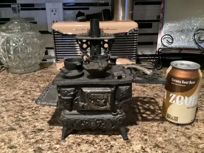 Vintage Mini Cast Iron Stove with accessories , View more