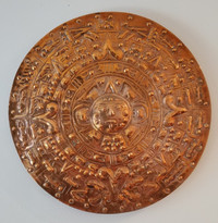 JGG Maya Aztèque Assiette cuivre mexicain Mexican copper dish