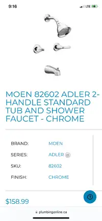 MOEN Tub and Shower Faucet