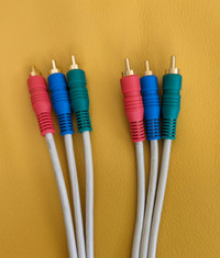 Câble vidéo composante RVB de 1,8 m (rouge-vert-bleu).