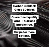 Matte Black Black Wrap - Carbon Available (Free delivery)
