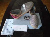 Chiara Ferragni Leather Espadrilles Sandals Sz 9US/39EUR