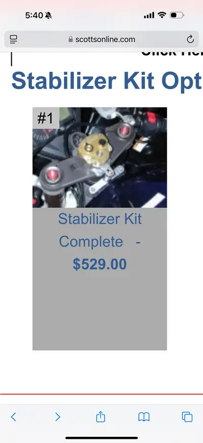 I am selling a Scott’s steering damper, designed to improve stability and handling for motorcycles....