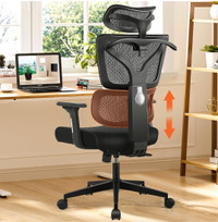 Erganomic office chair W adjustable lumbar, headrest, armrests