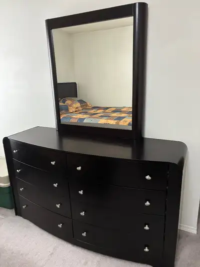 Queen bed + 2x4 dresser & mirror + 5 drawer dresser + nightstand, View more