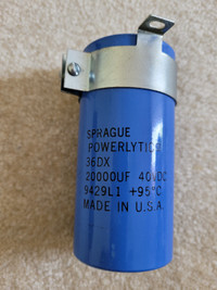 New Spraque Capacitor 36DX 20000uf 40VDC 9429L1+ 95* Made in USA