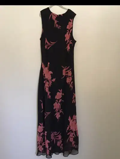 Black floral midi dress , View more