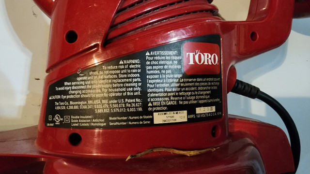 Toro Leaf blower electric hand held in Lawnmowers & Leaf Blowers in Oakville / Halton Region - Image 2