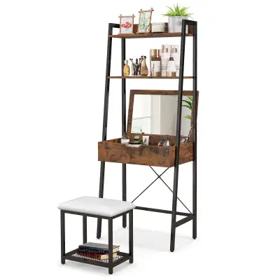 Ladder Dressing Table with Cushioned Stool , View more