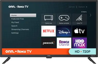 Onn. 32-inch Roku Smart LED TV, View more